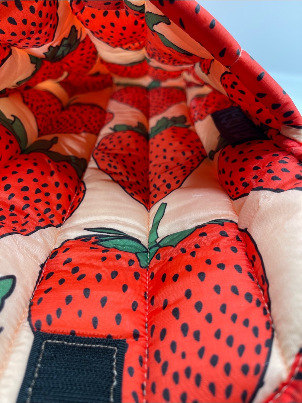 BAGGU Strawberry Print Padded Laptop Sleeve — Red & Cream - Picture 5 of 6